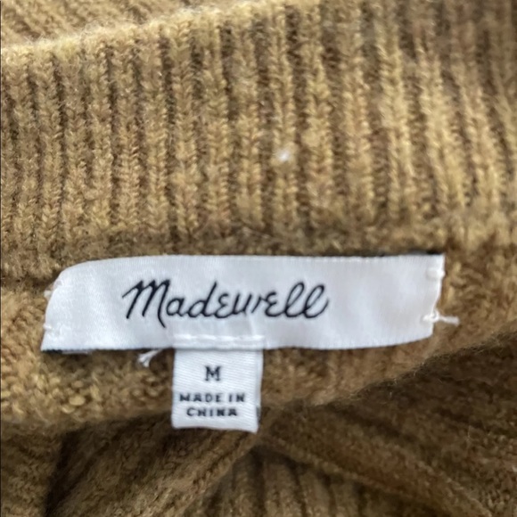 Madewell Emily Ribbed Knit Pullover Sweater Size Medium Color Moss Long Sleeve - Picture 8 of 9